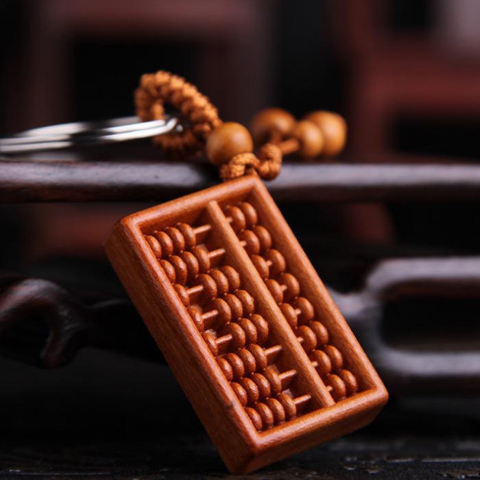 Peach Wood Qi Nan Car Keychain Pendant - Safe Trip Gift for Women