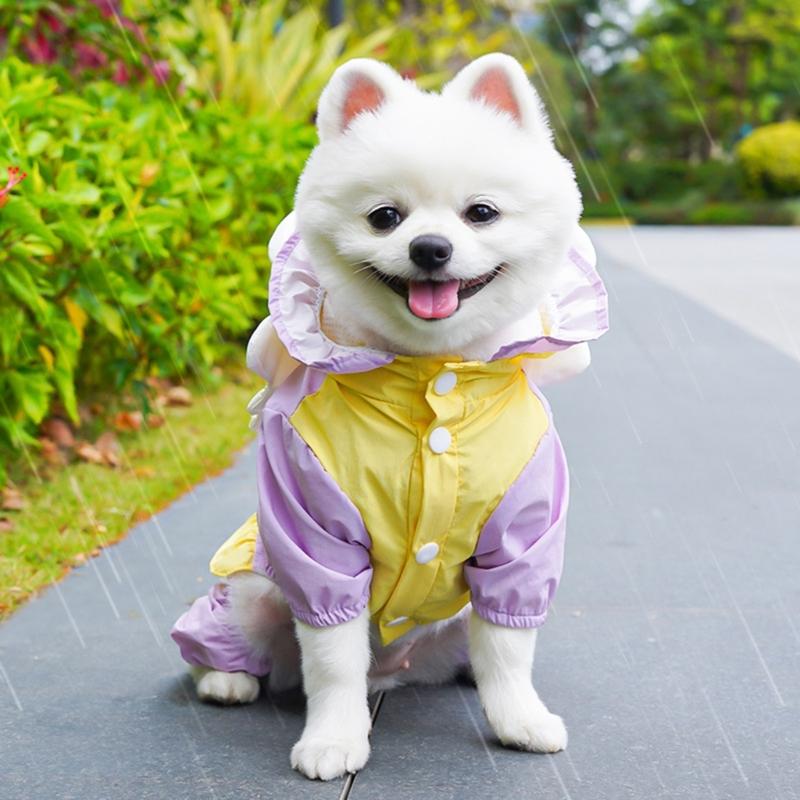 Hund Wasserdichte Regenmäntel Ponchos Mantel 5 Größen zur Auswahl Verstellbarer Haustier-Regenmantel Regenbekleidung Für Spaziergänge und Ausflüge