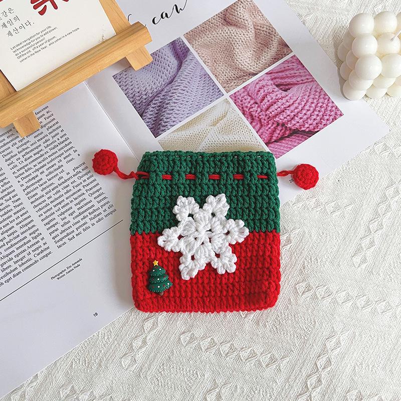 Hand-Crocheted Christmas Snowflake Gift Bag - Coin Purse & Shoulder Bag