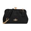 COACH Kisslock 22 Kisslock Leather Cloud Bag Chain Bag Shoulder Crossbody Bag Women's Black