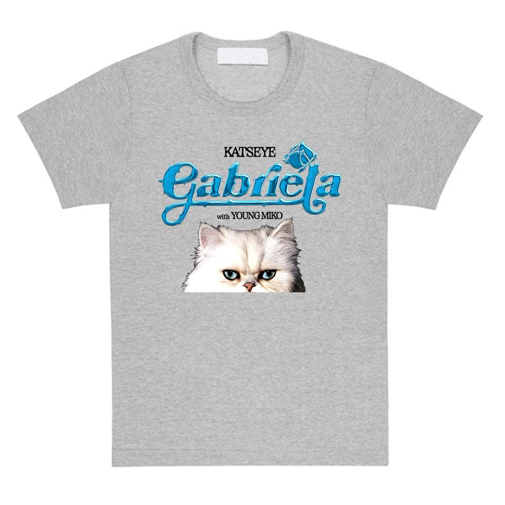 KATSEYE Gabriela Young Miko Remix T-shirt Cartoon Cat Graphic Print Tshirts Short Sleeve Fashion Women T Shirt Streetwear Unisex