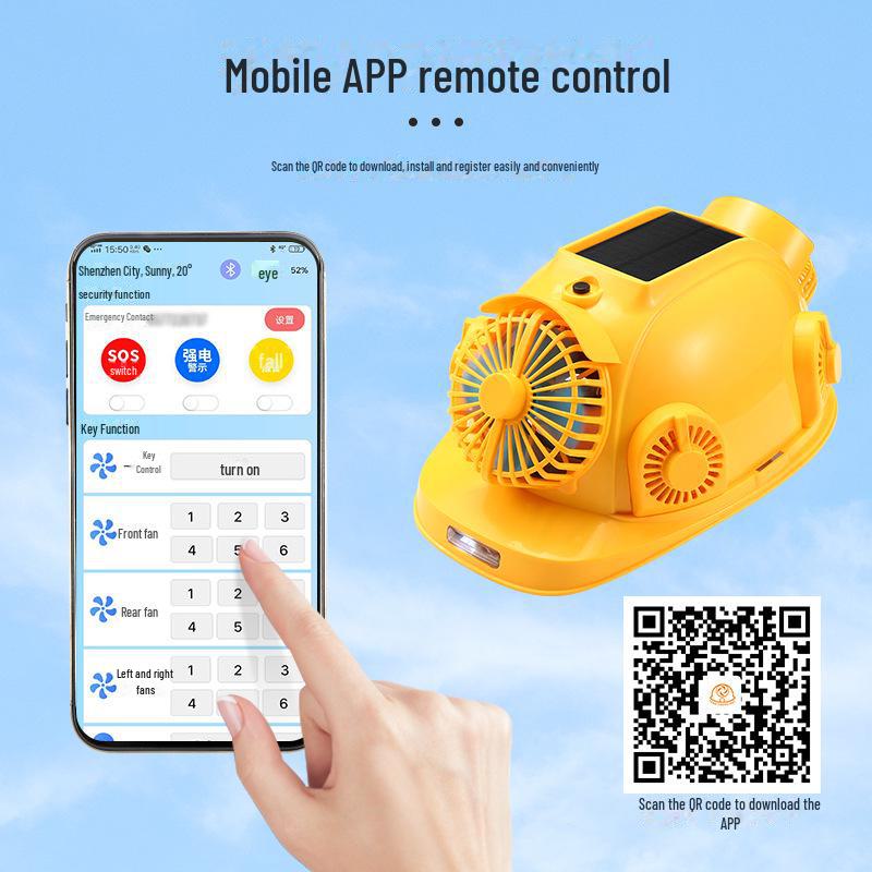 Kask ochronny z wentylatorem solarnym Bluetooth z chłodzeniem i oświetleniem na place budowy