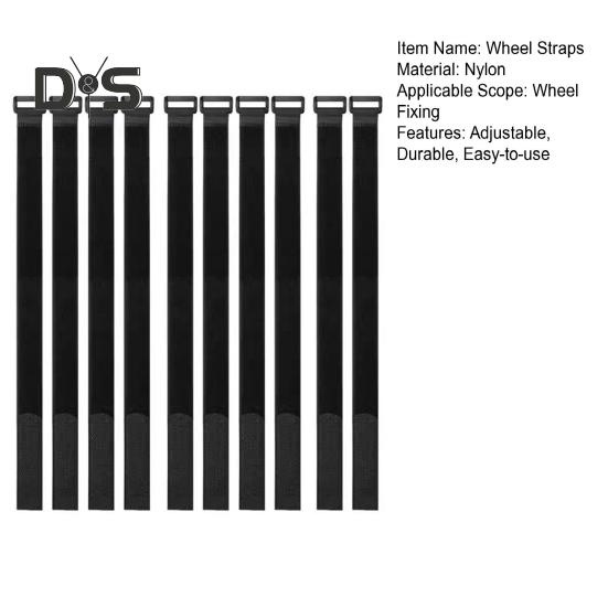 10 ks popruhů na kola jízdních kol Nastavitelné popruhy na zajištění kol jízdních kol se sponou Snadno použitelné popruhy na stabilizaci kol pro přepravu jízdních kol