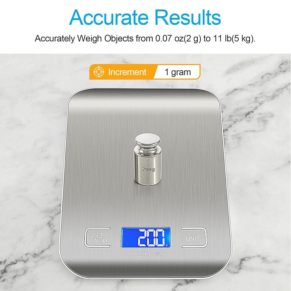 5Kg Food Coffee Balance Digital Scale Stainless Steel Food Balance Measure Tools LCD Display 0.1g Cooking Baking Measuring Tools