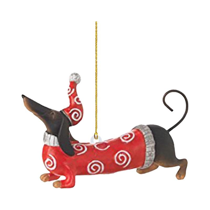 New Acrylic Fun Dog Christmas Tree Decoration, Lovely Holiday Pendant Christmas Tree Car Installation