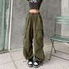 New Design High Street Overalls Women's Loose Straight Wide-leg Big Pocket Casual Retro Leggings Tide