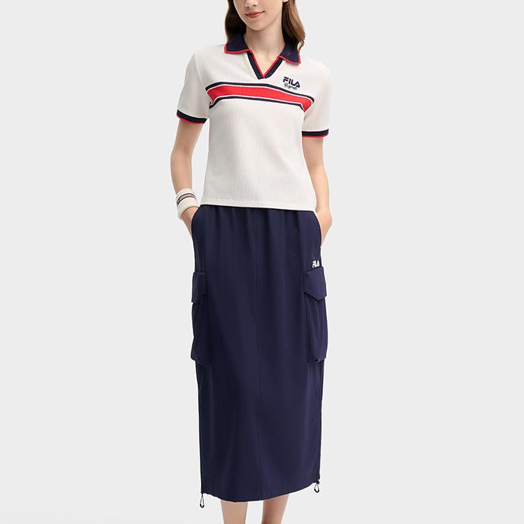 Fila Originales, vielseitiges und modisches Kurzarm-Poloshirt für Damen, Weiß, F11W439101F-WT