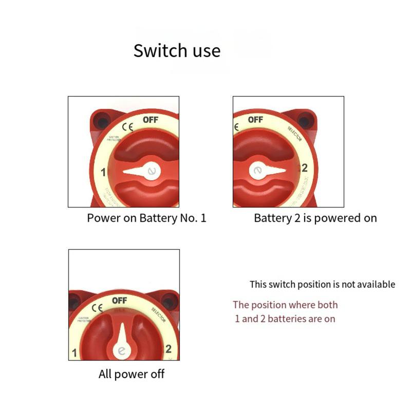 3-Position Switch Battery Switch Electrical System Management 12V DC Power Load Integrates Alternator Field Disconnect