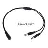 Durability 1Female to 2Male 5.5mmx2.1mm DC Power Supply Cable 36cm Length
