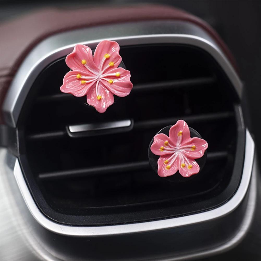 Car Peach Flower Daisy Flower Car Perfume Clip Car Aromatherapy Air Conditioner Fresh Interior Decoration Aromatizante Para Auto