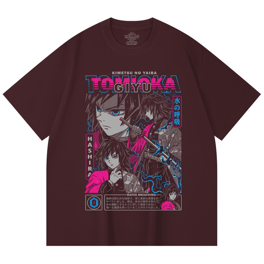 

230 Gsm 100% Cotton Demon Slayer V10 Tomioka Print Unisex Heavy Cotton T Shirt 2XL