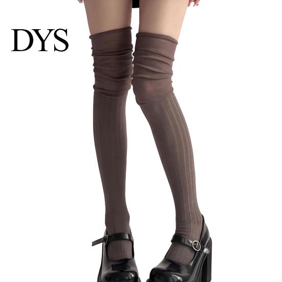 Chic Thigh High Socks Slouch Women Stretchy Over-the-knee Scrunch Long Breathable Over Knee Stockings for Boots Skirts Party Dating Street Wear