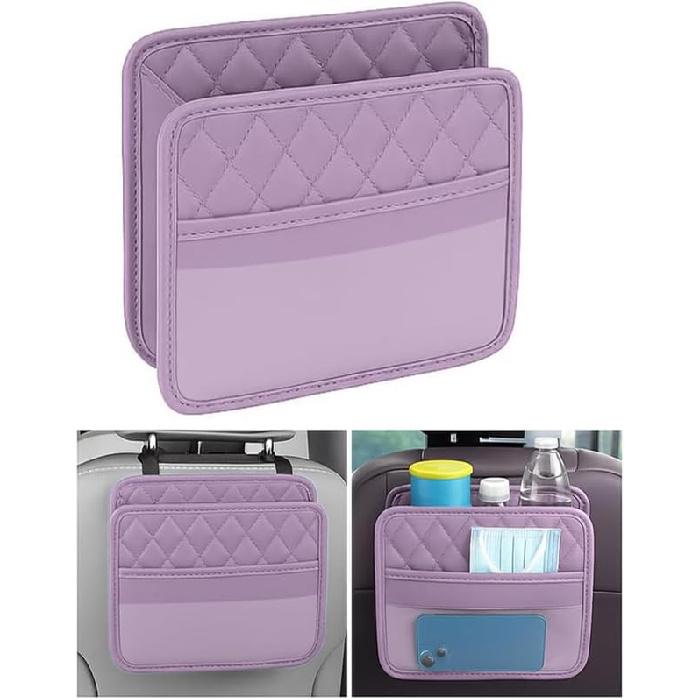 Mandark Car Seat Back Organizer, PU Leather Vehicle Backseat Hanging Storage Pocket, Multipurpose Auto Travel Essentials Accessories For Kids &