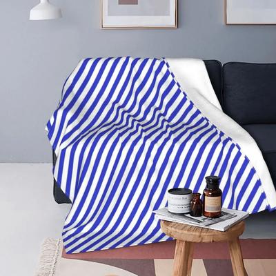 Classic Black White Striped Pattern Flannel Throw Blanket Soft Warm Home Bedroom Sofa Bedspread Decor King Size Travel Camping