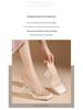 Square Toe High Heel Sandals with Single Strap, 2026 Model - Transparent Crystal Stiletto with Waterproof Platform and Thick Sole.