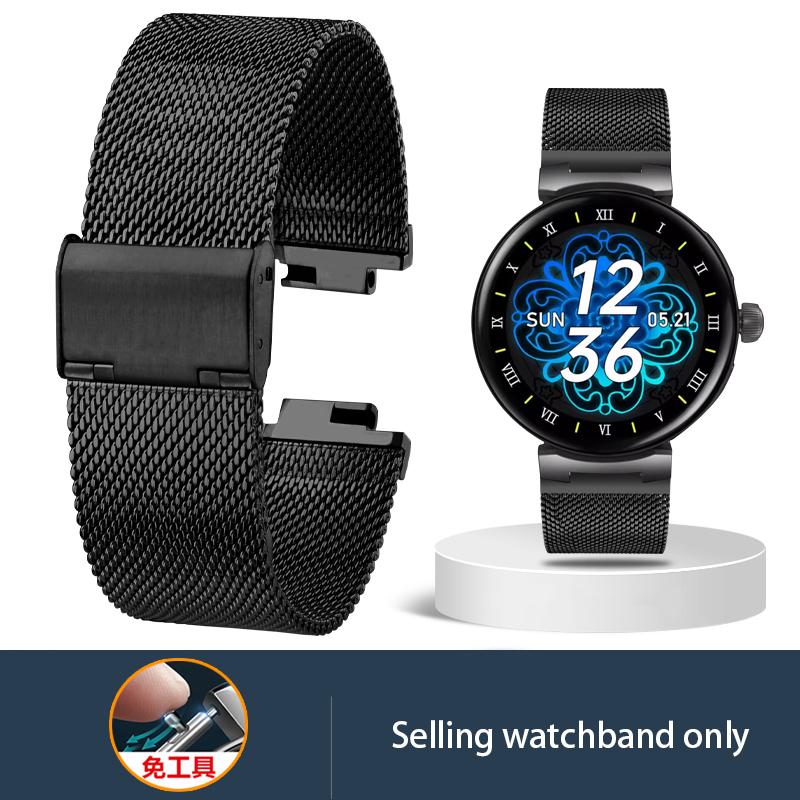 

For Aigo Patriot GTV2 Smart Watch Raised Mesh Strap Precision Steel Men s Women s Watch Chain Watch Accessories Bracelet 12mm чёрный