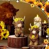 Resin Highland Cow Statue Cute Animal Sculpture Ornament Funny Cow Figurine  Desktop