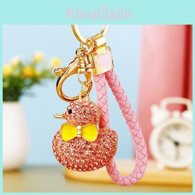 Adorable Diamond Encrusted Yellow Duck Car Keychain Gift For Women Stylish Accessory