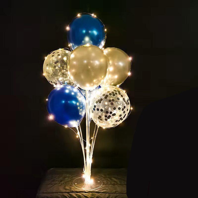 LED-Tüll-Ballon mit Säulenständer, leuchtender transparenter Bobo-Ballon-Ständer, LED-Lichterketten, Hochzeit, Geburtstag, Party-Dekorationen