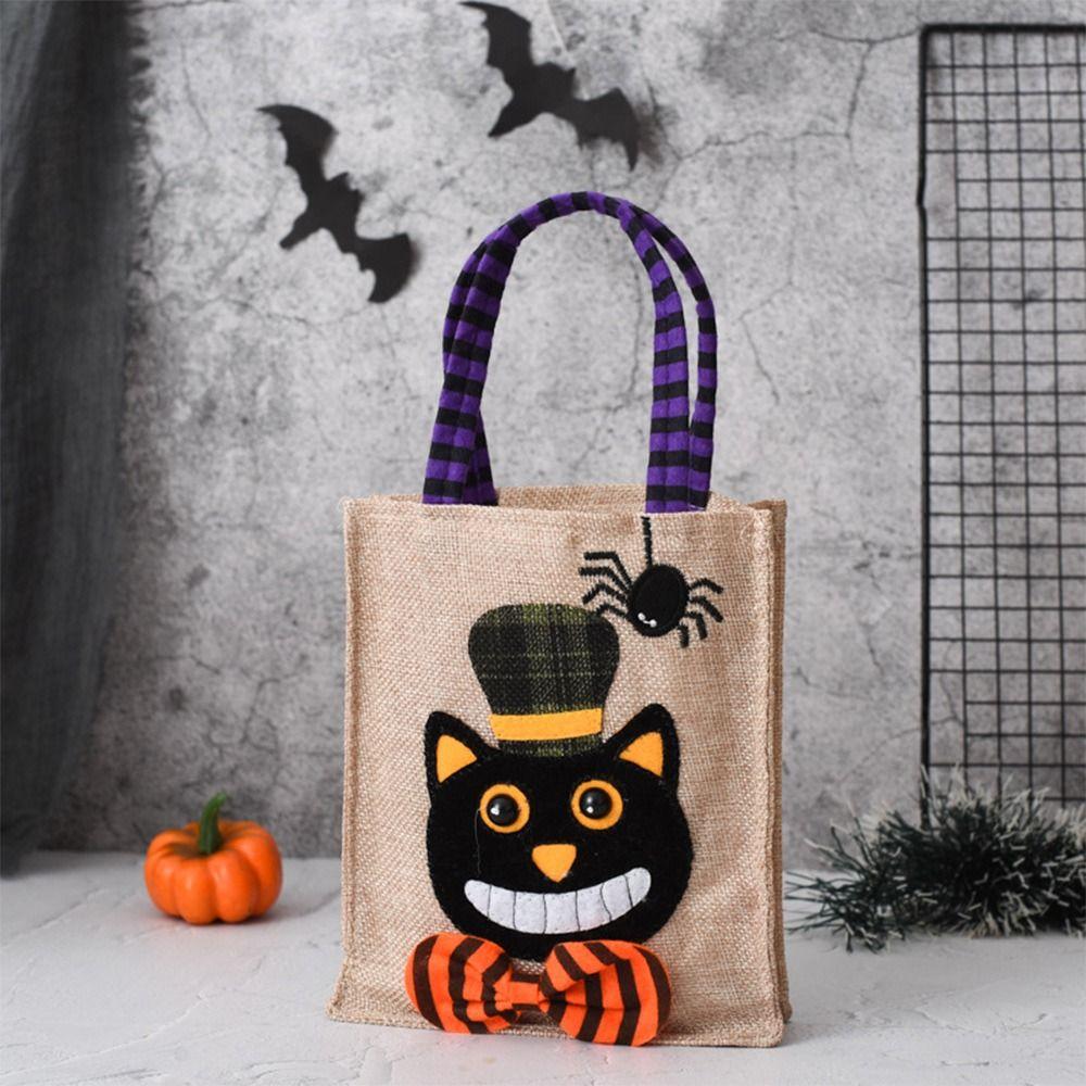 Witch Skull Halloween Gift Bags Cartoon Pumpkin Cat Handbag Creative Tote Bags Party Home