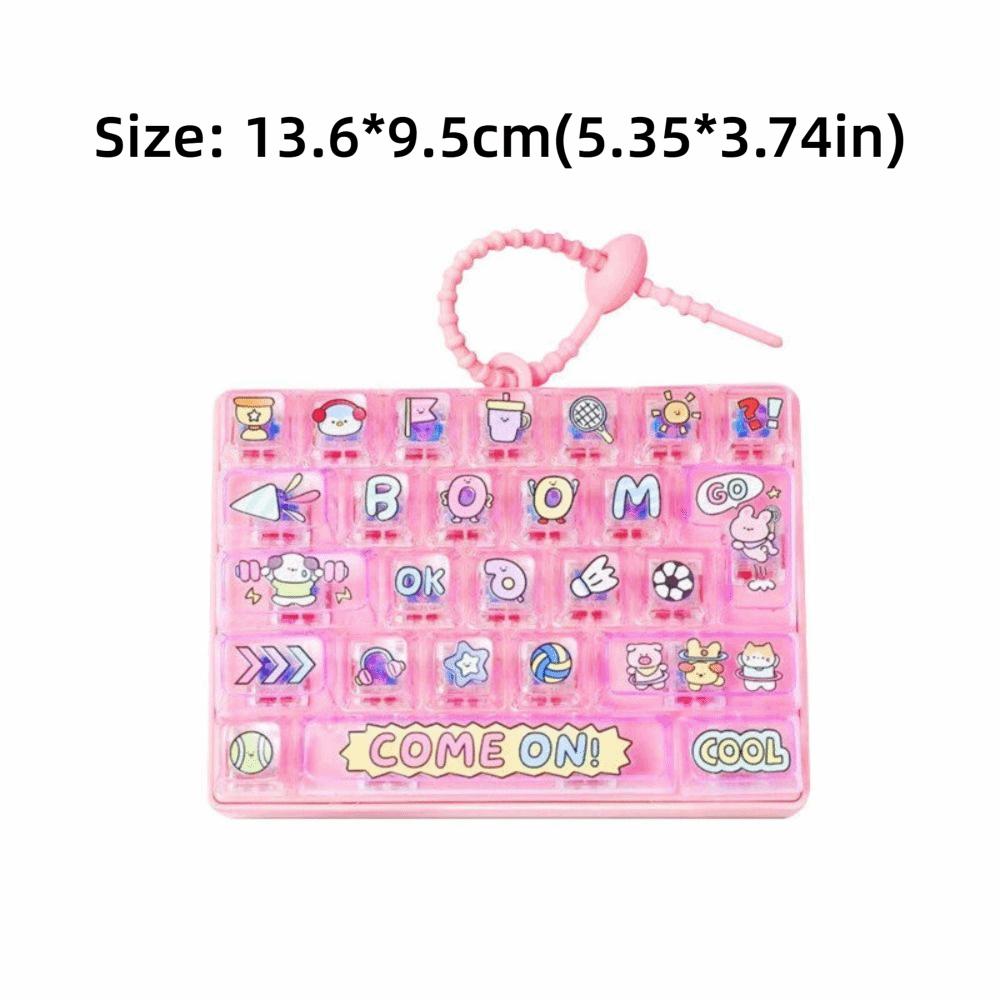 Clear Key Sounds Stress Relief Decompression Toy Keychain Keyboard Toy  Bag Ornament