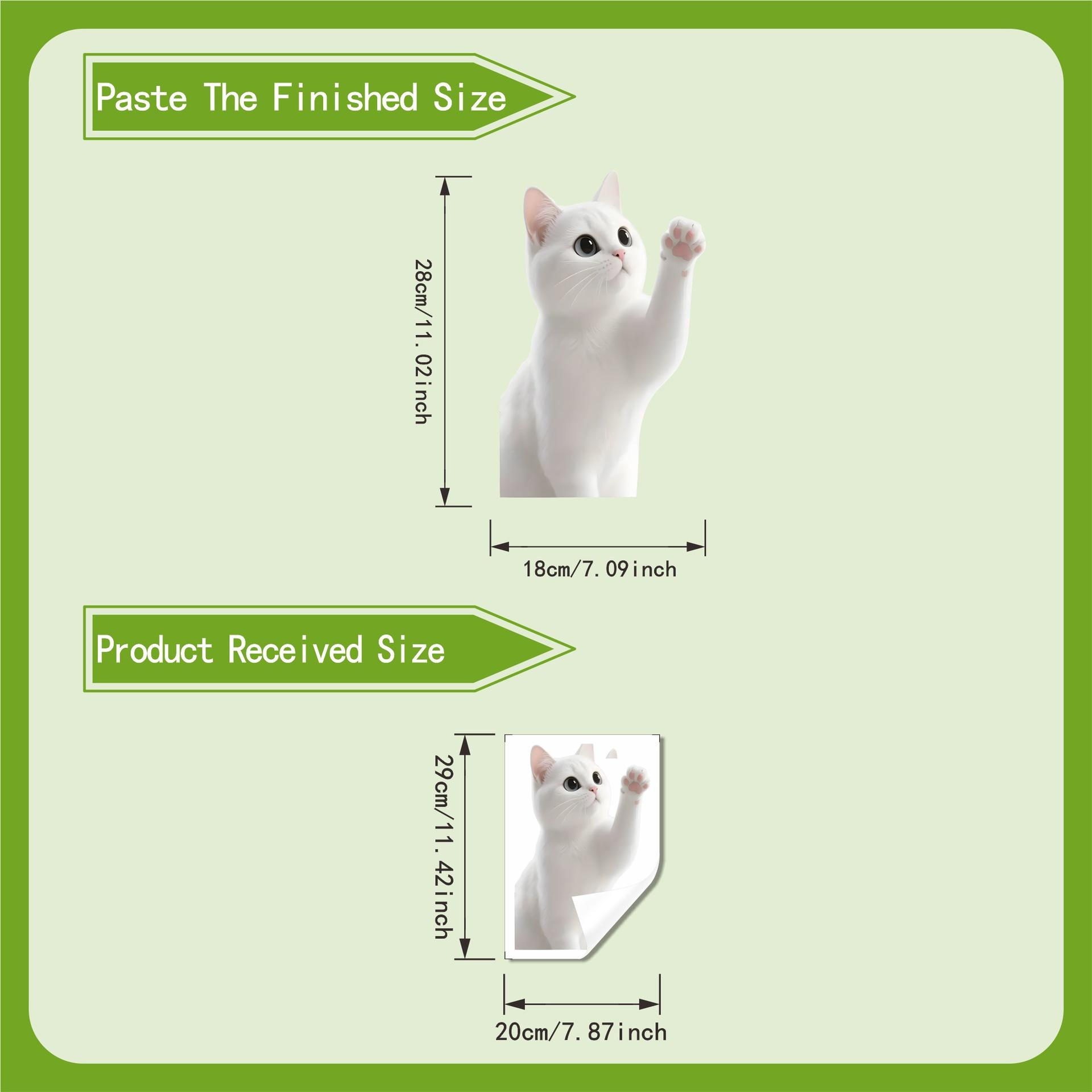 

Black And White Cute Cat Static Cling Window Sticker No Glue Glass Decor 29x20cm