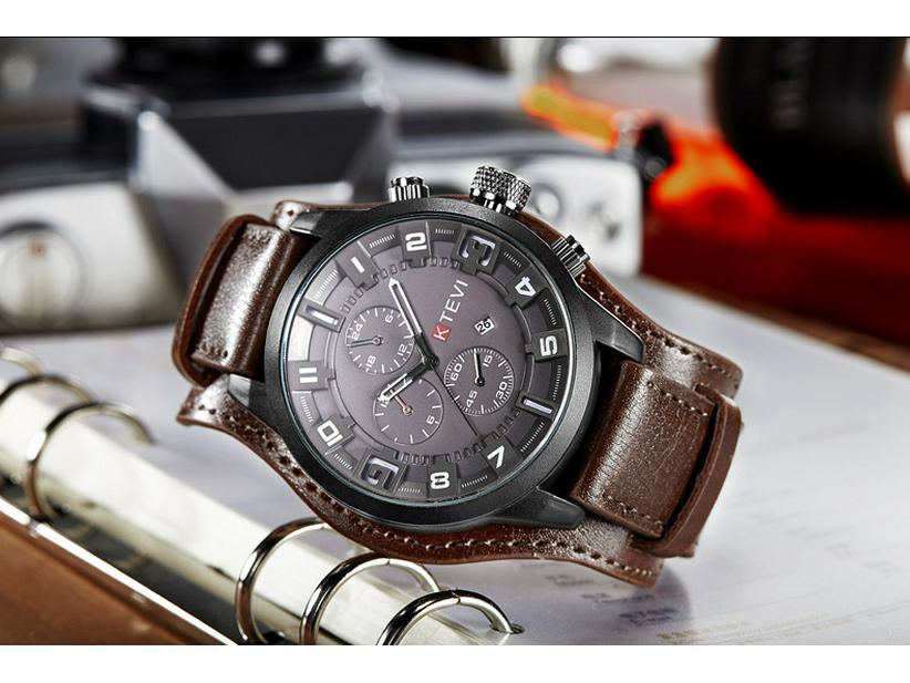 Men's Large Dial Quartz Watch with Date