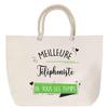 Beach Bag - PLANETEE - Telephone Operator - Rope Handle - Large Size - Multicolored Cotton