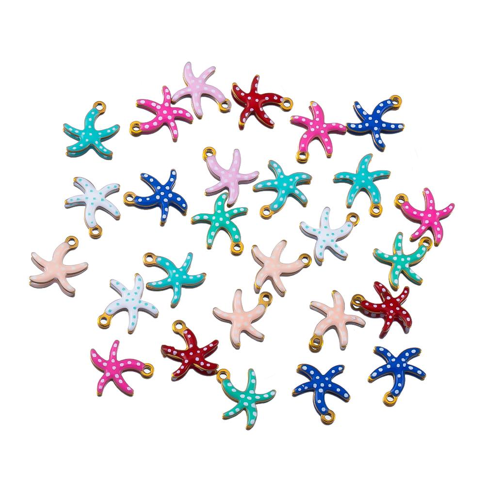 20pcs Stainless Steel Cute Marine Dolphin Octopus Crab Fish Tail Starfish Charms Necklace Earring Pendant for DIY Jewelry Making