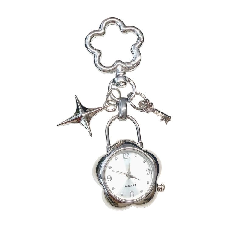 

Chic Underground Culture Star Flower Key Chain Elegant Handmade Alloy Accessory Pendant Keyring Unusual Jewelry