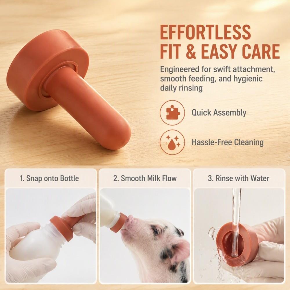 5pcs Soft Calf Nipples Silicone Livestock Feeding Supplies Bottle Topper Nipples Nurse Feeding