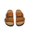 Maibulun Unisex Kork Anti-Rutsch Hausschuhe - Mattes Leder, Einzelner Riemen, Trendige Sommer Strand- & Hauskleidung