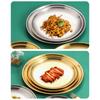 Set of 4 Elegant Meal Dish Set 304Stainless Steel Serving Plates Dinner Plate Suitable for Entertaining and Daily Use
