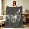 Soft Flannel Throw Blanket with Glowing Butterfly Print All Season Lightweight Cozy Warm Blanket for Sofa Couch Bedroom Living Room Office Home Decora
