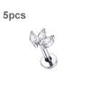 5Pcs/lot Titanium CZ Ear Stud Tragus Cartilage Earrings for Women Labret Lip Lobe Ring Helix Daith Piercing Body Jewelry