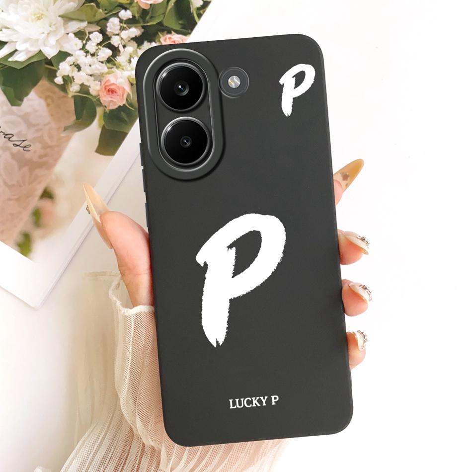For Xiaomi Poco X8 Pro / X8 Pro Max Lucky Initial Letter Phone Case For Poco X8Pro X 8 Pro Max 5G Soft Silicone Cases Bumpers