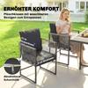 Poly Rattan Garden Furniture Set 5-Piece Space-Saving Seating Group Table with 4 Chairs DPC Tabletop Cushions Grey