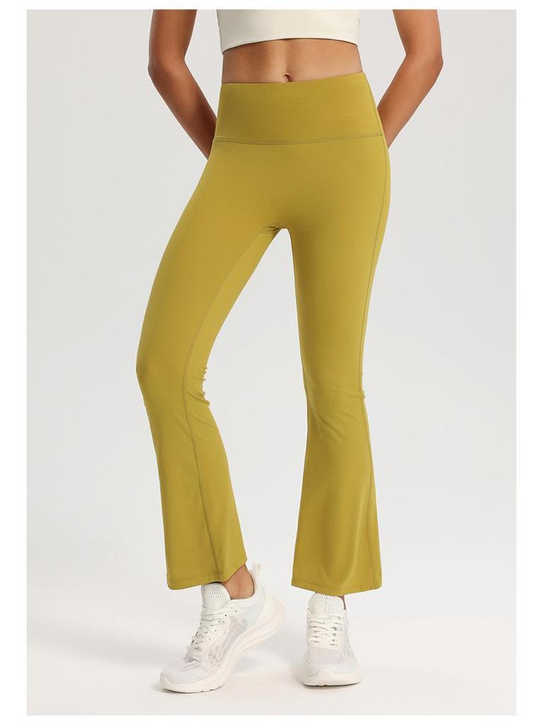 Women's High-Waist Butt-Lift Yoga Pants - Elastic, Quick-Dry, Slimming Micro Flare Fitness Tights