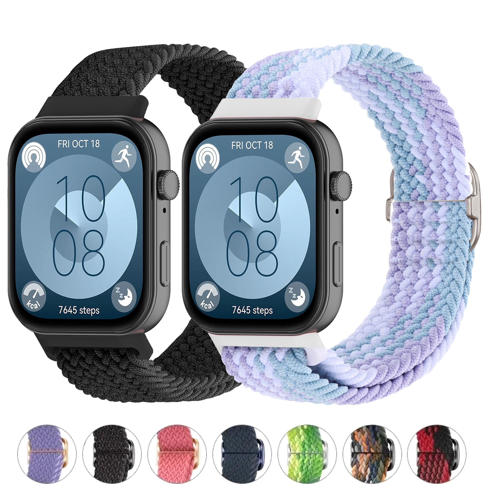 

Braided Solo Loop Strap for Huawei watch Fit 3 4 Accessories Adjustable Nylon Replacement correa bracelet huawei fit3 4 pro band Huawei Fit 3-4-4 pro чорний