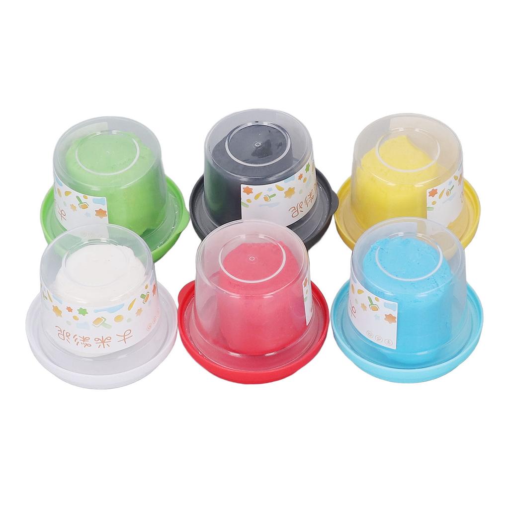 6Pcs Kids Modeling Clay Edible Grade Toner Rice Odorless Safe Soft Flexible Vivid Colors Kids Clay