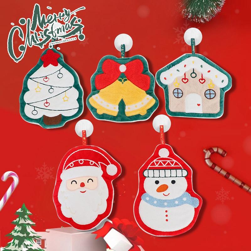 Thickened Cartoon Hand Towel Coral Fleece Bathroom Kids Wash Hand Cloth Kitchen Hanging Towel Super Absorbent Rag Handkerchief