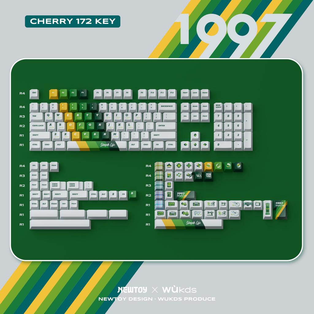 NEWTOY Memoirs Theme Keycap Set 172key PBT Custom Retro Style Keycap Cherry Profile Office Gaming KeyCap for Mechanical Keyboard