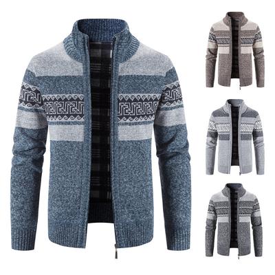 Farblich passende Jacke Herren Strickpullover Lockeres Fleece Verdickter Pullover Saisonales Fleece Lässiger Trendmantel Herren