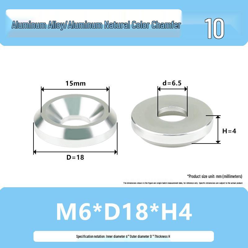 Colored Aluminum Alloy Countersunk Fish Eye Washers - M6/M8/M10
