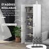 2-Door Cabinet Storage Cabinet with 5 Shelves, Contemporary Style, 60L X 36.5W X 175H