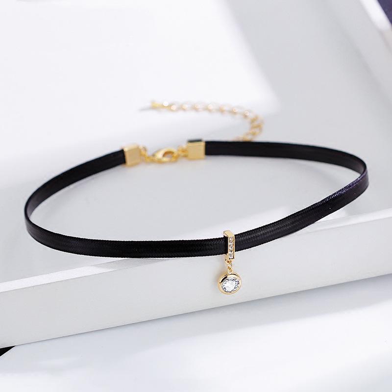 Choker, šperk na krk, řetízek na krk, krátký řetízek na klíční kost, náhrdelník, jednoduchá korejská verze pro ženy, univerzální límec, řemínek na krk.