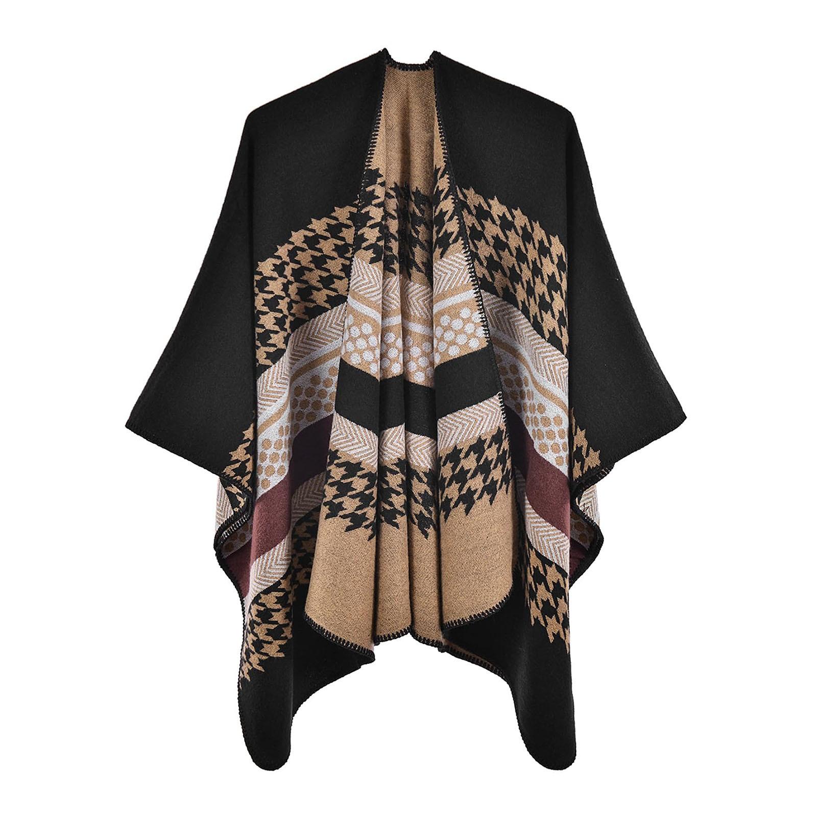 

Женское зимнее теплое одеяло с принтом большого размера, накидка, шаль, кардиганы One Size коричневый