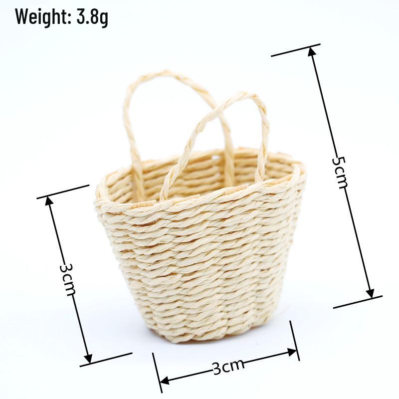 Dollhouse Miniature Woven Basket Playset Prop