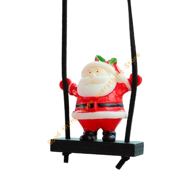 Resin Swinging Santa Christmas Decoration For Car Mirror Home Office Festival Decoration 55KF