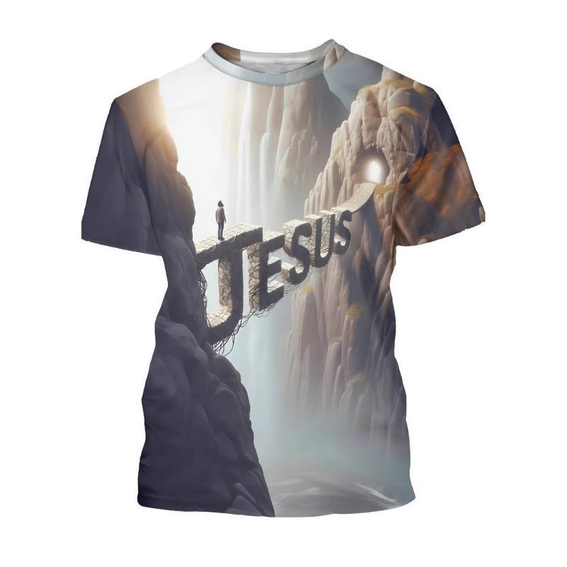 3D Men's Short Sleeved T-shirt with Fun Printed Clothing Summer Men's Round Neck Top Shirt